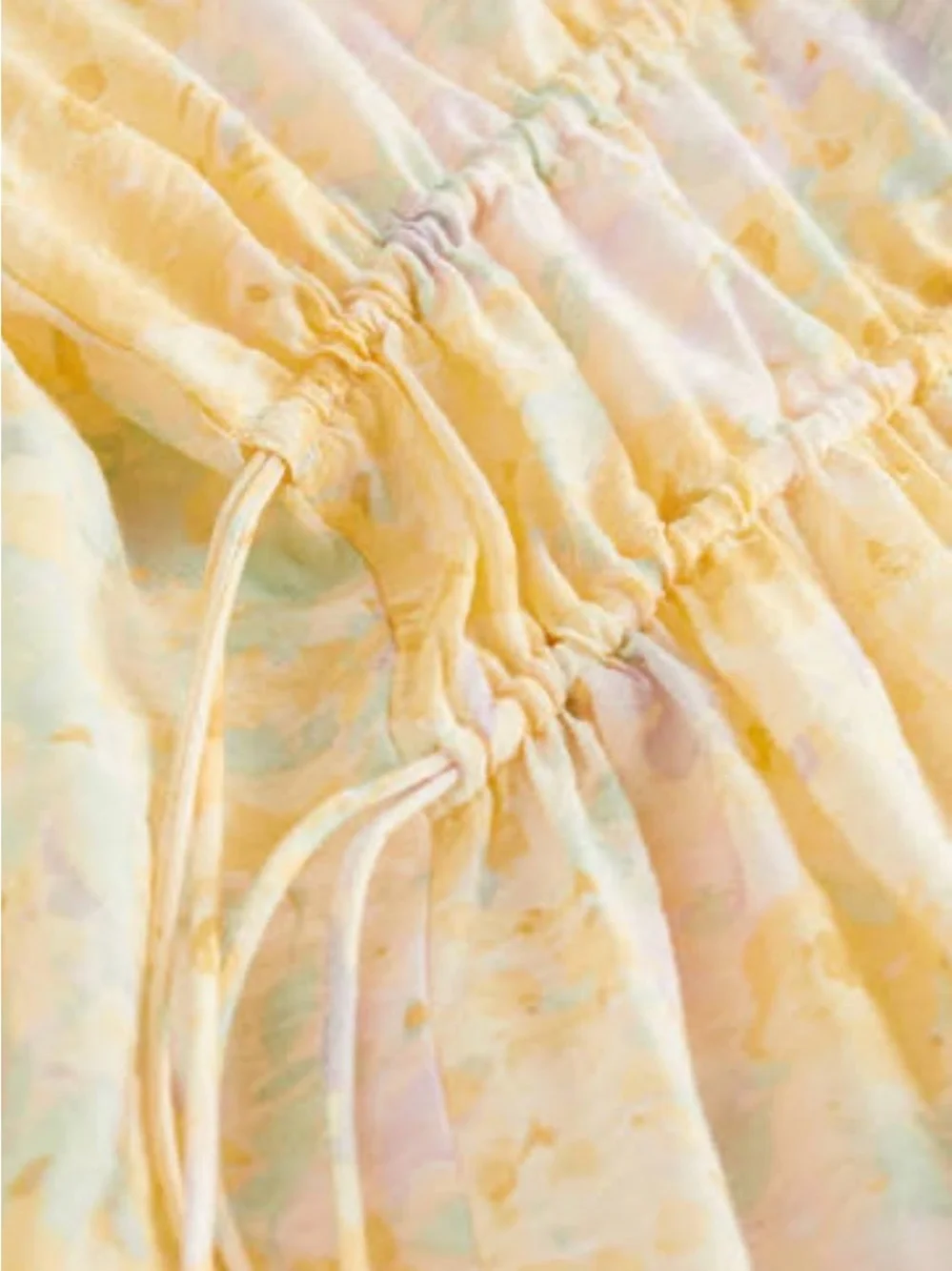 H&M Oversized Pastel Watercolor Maxi Dress with Ties - Picture 2 of 7